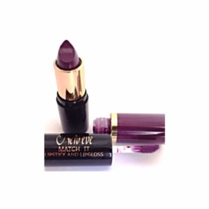 New Eve 2 in1 Trendy Match it PLUM Lipstick and Lip Gloss Cosmetic Duo