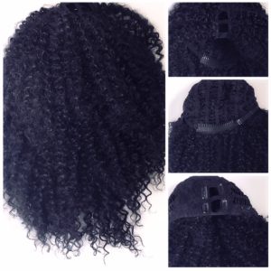 16" Tight Curl U part Wig 200g Side to Centre Part Premium Quality
