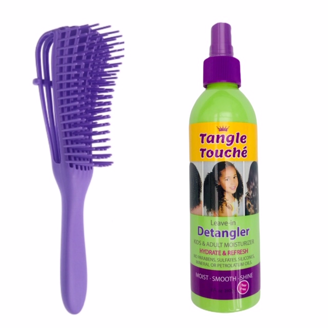 BEST Detangling Set, Tangle Touche Moisturising Tear Free Detangling hair  spray + Hair Brush – Neweve UK